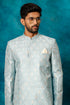 VASTRAMAY Men's Mint Green Pastel Embroidered Sherwani Set